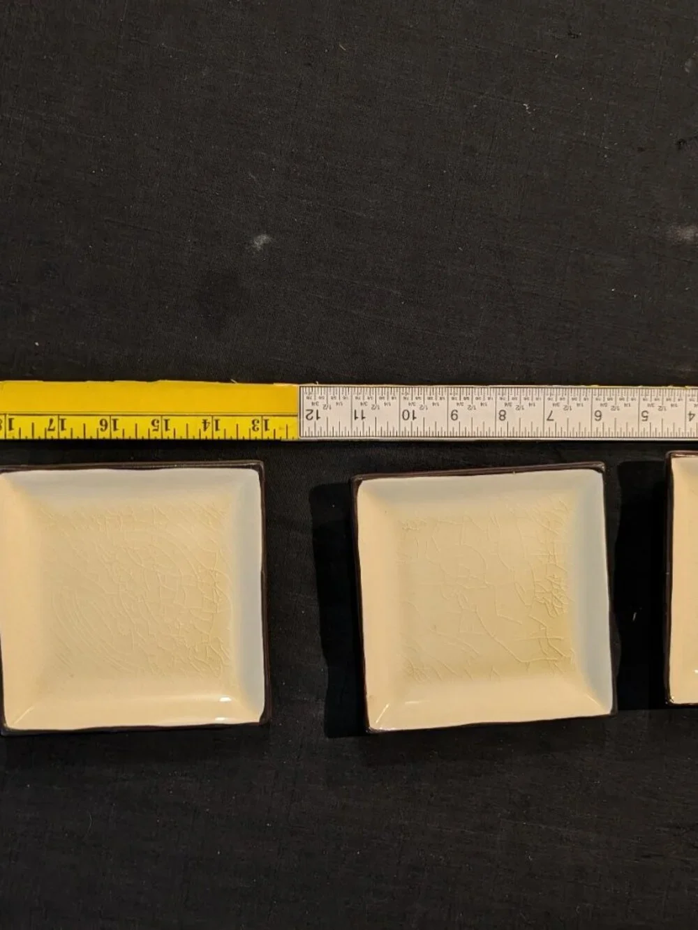 World Market Square Crackle Ceramic Mini Plates Set
